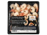 Šaldytos karališkosios baltakojės blyškiosios krevetės SUNRISE, 280 g,