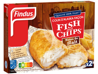 Šaldyti žuvies kepsneliai FINDUS Fish & Chips alaus tešloje, 240g