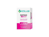 Biotinas ELEVITA VITA-LAB STRONG 10000 µg, 30 tablečių