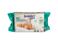 Drėgnosios kūdikių servetėlės BAMBO NATURE, 80 vnt.