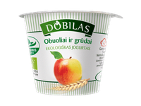 Valgom. ekologiš. jogurtas DOBILAS su obuoliais, 3,2 % rieb., 125 g