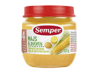 Kukurūzų ir bulvių tyrelė SEMPER (nuo 4 mėn.), 125 g