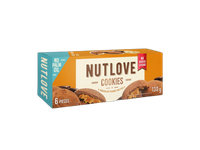 Kakaviniai sausainiai NUT LOVE su žemės riešutų įdaru, aplieti pieniniu šokoladu,  130 g