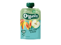 Ekologiška tyrė su persikais, obuoliais ir mangais ORGANIX EKO (nuo 12 mėn.), 100 g