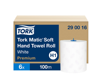 290016 Popieriniai rankšluosčiai TORK H1 Premium Soft, 2 sl., baltos sp., 100 m, 408 lap.