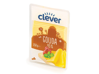 Sūris CLEVER GOUDA 45% riebumo, riekutėmis, 250 g