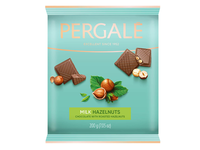 Pieninis šokoladas PERGALĖ su neskaldytais lazdynų riešutais, 200 g