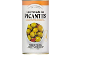 Žaliosios alyvuogės MAESTROS ACEITUNEROS, su aliejumi ir žaliaisiais pipirais, 350/185 g