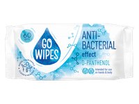 Drėgnosios antibakterinės servetėlės GO WIPES D-PANTH,60 vnt, 60 vnt.