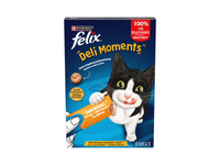 Skanūs skystieji užkandžiai katėms „FELIX® Deli Moments™“ su vištiena, 4 x 10 g paketėliuose