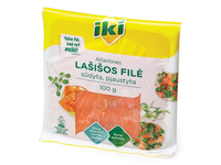Atlantinės lašišos filė silpnai sūdyta, pjaustyta IKI, 100 g