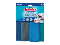 Spontex mikropluošto šluostės Dual Action, 3 vnt.