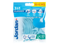 Tarpdančių siūlas JORDAN 3-IN-1 FLOSSER su laikikliu, 36 vnt.
