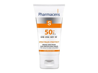 PHARMACERIS S plataus spektro apsauginis kremas veidui SPF50+, 50ml