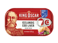 Menkių kepenėlės savo sultyse KING OSCAR, 121 g