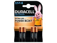Baterijos DURACELL Optimum, AAA, 4 vnt.