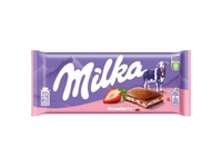Pieninis šokoladas MILKA su braškių skonio jogurto įdaru, 100 g