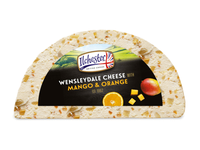 Sūris WENSLEYDALE su mangais ir apelsinais, 42 % rieb. s. m., 1 kg