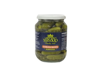 Konservuoti kornišonai MIKADO, su saldikliu, 680 g / 370 g