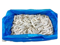 Šaldytos baltakojės blyškiosios krevetės, su galvomis, su kiautais, nevirtos, 40/50, 12 kg