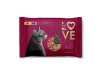 My Love visavertis konservuotas pašaras suaugusioms katėms su vištiena ir kalakutiena padaže, 4 x 85 g