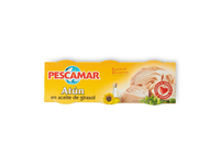 Tunai su saulėgrąžų aliejumi PESCAMAR, 3x80g