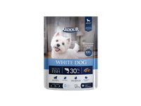 Mažų ir vidutinių veislių suaugusių baltakailių šunų sausas begrūdis pašaras su žuvimi ARDOUR White Dogs Grain Free, 1,5 kg