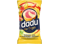 Šerbetas DADU su braškėmis ir bananais, 120ml
