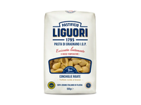 LIGUORI kietagrūdžiai itališki makaronai Conghiglie rigate (kriauklelės), 500 g
