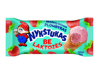 Plombyriniai ledai NYKŠTUKAS be laktozės, braškių skonio, 75 g