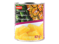 Kons. ananasų gab. sirupe RIMI, 825 g / 490 g