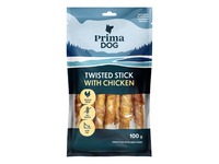 Vištienos ir apdorotos odos lazdelė, PrimaDog, 13 cm, 11 vnt, 100g