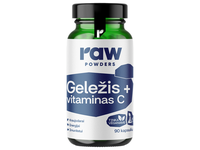 RAW POWDERS Bioaktyvi geležis su vitaminu C, 90 kapsulių