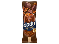 Šokoladu glaistyti kakaviniai grietininiai ledai DADU, su šok. triuf. gab. ir sūr. kar. įd.100ml/63g
