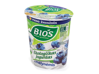 Ekologiškas jogurtas su mėlynėmis be laktozės BIOS, 3,1% rieb., 370 g