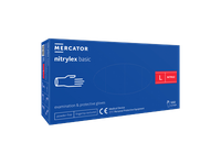 Vienkartinės pirštinės NITRYLEX Basic, nitrilinės, nepudruotos, mėlynos spalvos, L, 100 vnt.