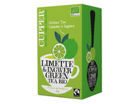 Ekologiška arbata FAIRTRADE CUPPER LIMETTE & INGWER GREEN TEA BIO, 20 vnt.