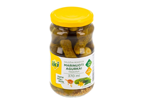 Marinuoti agurkai su medumi saldžiarūgščiai IKI, 3-6 cm, 340 g