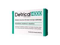 DETRICAL vitaminas D 4000 IU, 60 dengtų tablečių