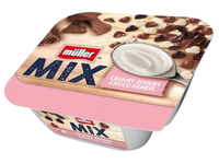 Jogurtas MÜLLER MIX su šokoladinėmis širdelėmis, 130g