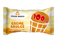 Valgomieji ledai „THREE BEARS“, Creme brulle skonio, vafliniame puodelyje, 100 g, 150 ml