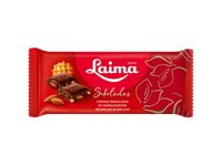Pieninis šokoladas LAIMA su nesmulkintais migdolais ir vafliais, 90 g