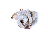 Šaldytos baltakojės blyškiosios krevetės, nevirtos, luptos, su uodega, 16/20, 25% glazūros, 1kg