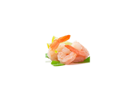 Šaldytos baltakojės blyškiosios krevetės, virtos, lukštentos, su uodega, 31/40,20% glazūra,0,8 /1kg