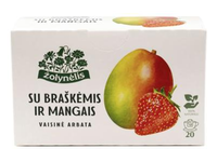 Vaisinė arbata ŽOLYNĖLIS su braškėmis ir mangais, 40 g