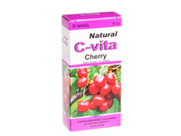 NATURAL C-VITA CHERRY, vyšnių skonio, 60 mg, 30 kramtomųjų tablečių