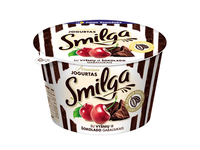 Jogurtas su vyšnių ir šokolado gabaliukais 4,5%, SMILGA PREMIUM, 200 g