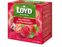 Vaisinės arbatos gėrimas LOYD, aviečių ir braškių skonio, 20 x 2g
