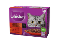 Konservuotas suaugusių kačių ėdalas WHISKAS 12-pack, mėsos rinkinys, 12 x 85 g
