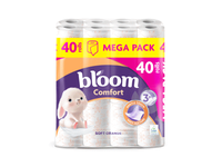 Tualetinis popierius BLOOM ORANGE 40 ritinėlių, 3 sluoksniai, 140 lapelių
